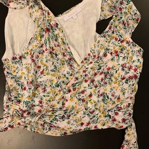 CROPPED FLOWER BODY WRAP TANK